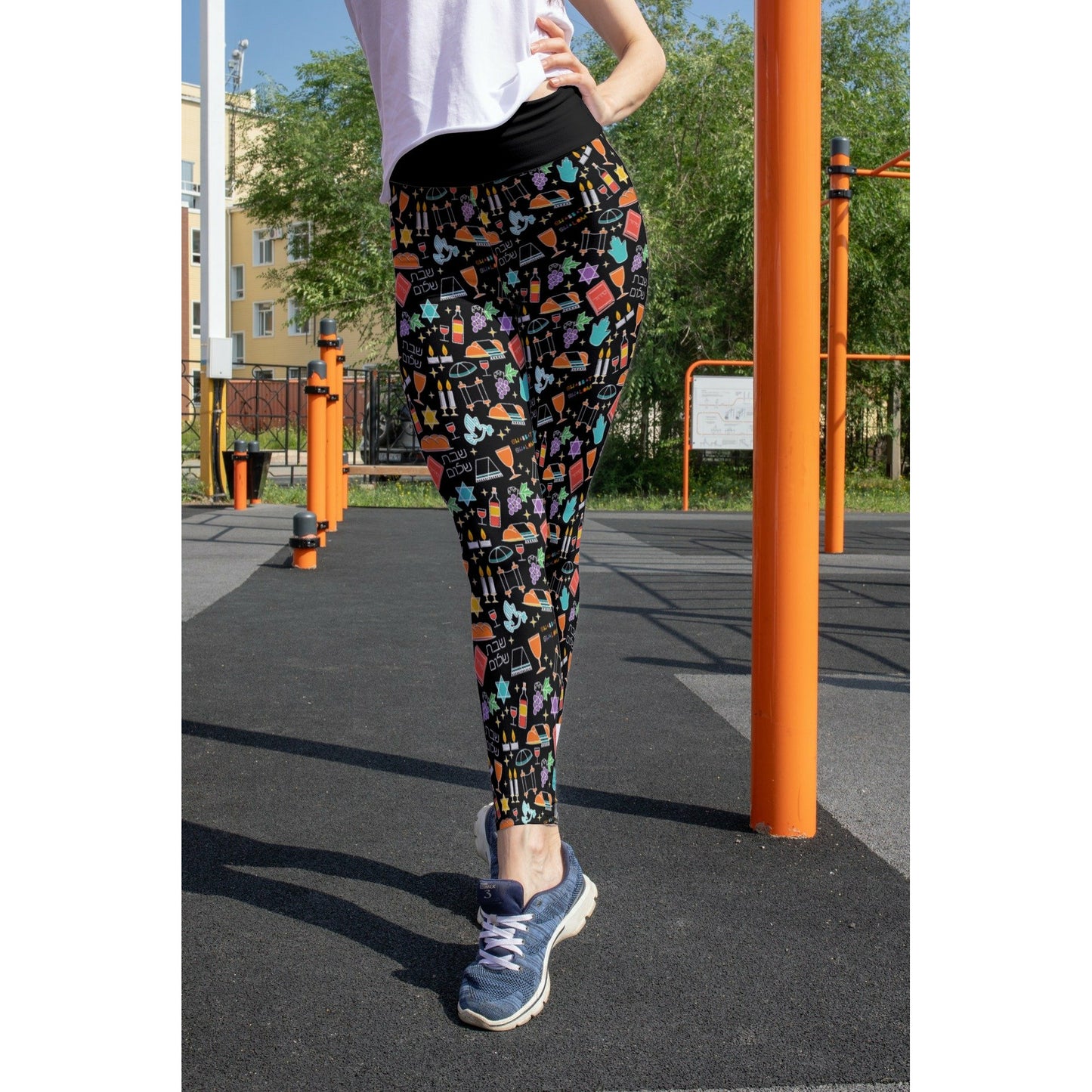 Shabbat Shalom Yoga Leggings